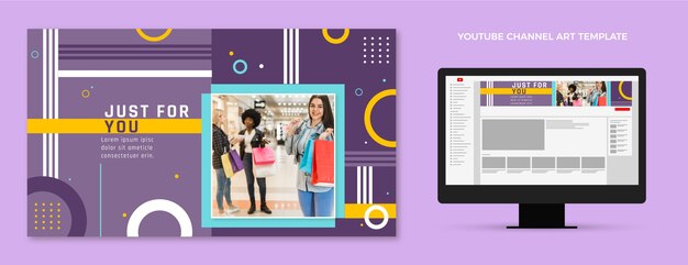 Arte del canal de youtube del centro comercial plano