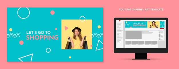 Arte del canal de youtube del centro comercial plano