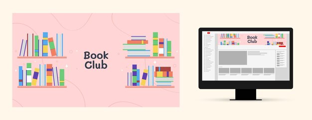 Arte del canal de youtube del club de lectura dibujado a mano