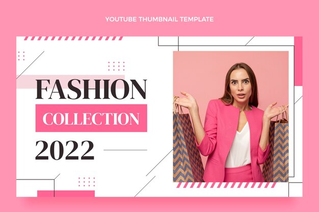 Arte de canal de youtube de colección de moda de diseño plano