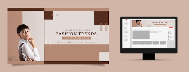 Arte del canal de YouTube para la colección de moda y el estilo
