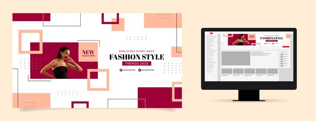 Arte del canal de youtube de la colección de moda geométrica.