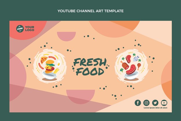 Arte del canal de youtube de comida dibujada a mano