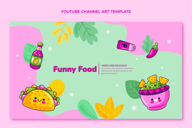 Arte del canal de youtube de comida dibujada a mano