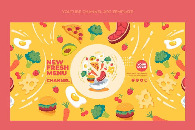 Arte del canal de youtube de comida plana