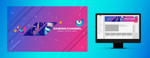 Arte del canal de youtube de la competencia de juegos degradados