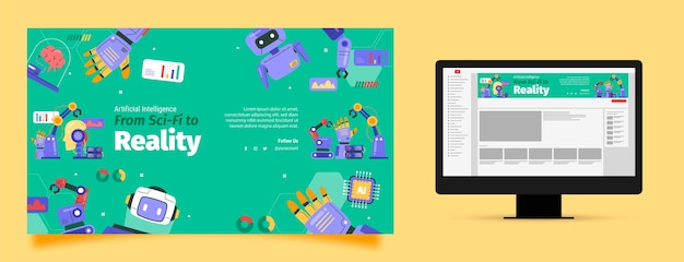 Arte del canal de youtube del concepto de inteligencia artificial.