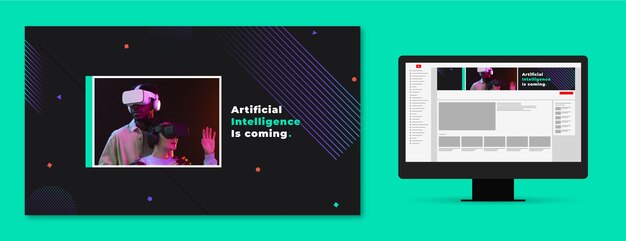 Arte del canal de youtube del concepto de inteligencia artificial.