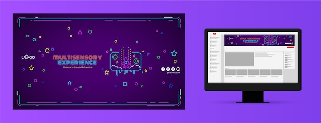 Vector gratuito arte de canal de youtube de concepto de juego de diseño plano
