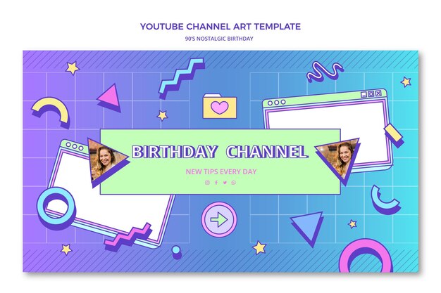 Arte del canal de youtube de cumpleaños nostálgico de los 90