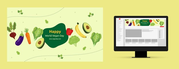 Arte del canal de youtube del día mundial vegano