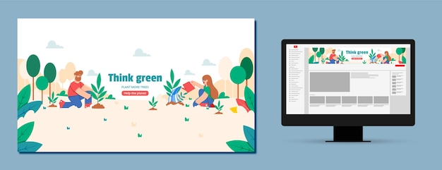 Arte del canal de youtube de ecología plana y conservación del medio ambiente.