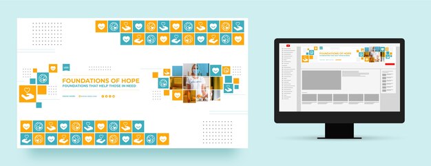 Arte de canal de youtube de evento de caridad mínimo