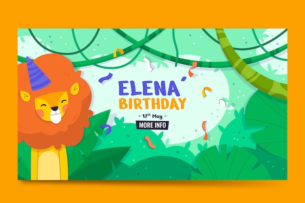 Vector gratuito arte de canal de youtube de fiesta de cumpleaños dibujado a mano