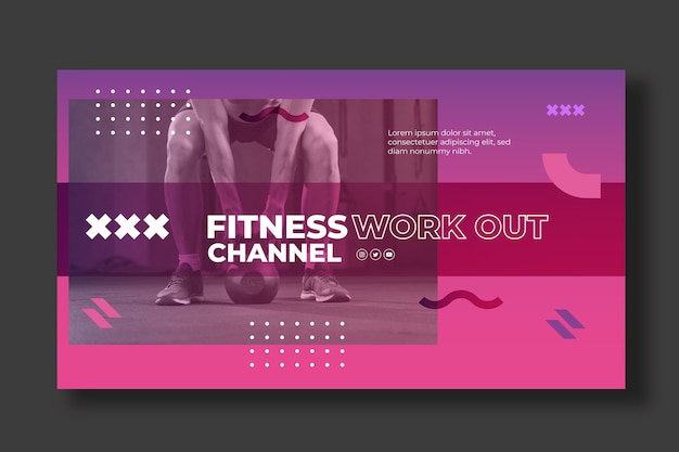 Vector gratuito arte del canal de youtube de gradient fitness