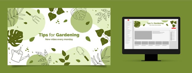 Arte de canal de youtube de jardinería dibujado a mano