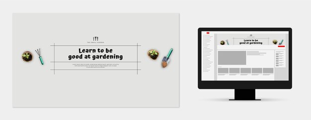 Arte de canal de youtube de jardinería plana
