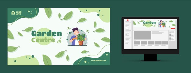 Arte de canal de youtube de jardinería plana