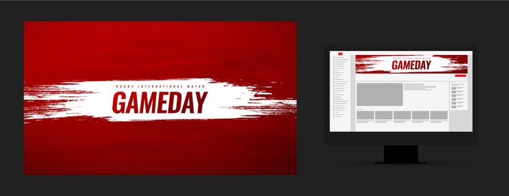 Vector gratuito arte del canal de youtube del juego de rugby degradado