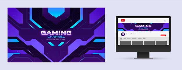 Arte del canal de youtube de juegos degradados