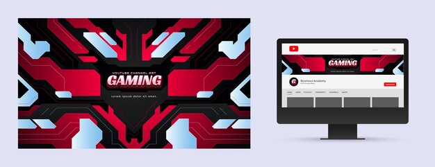 Arte del canal de youtube de juegos degradados