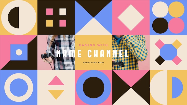 Vector gratuito arte del canal de youtube de juegos geométricos