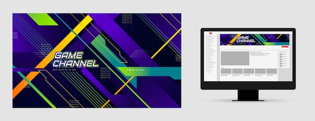 Arte del canal de YouTube de juegos de gradiente