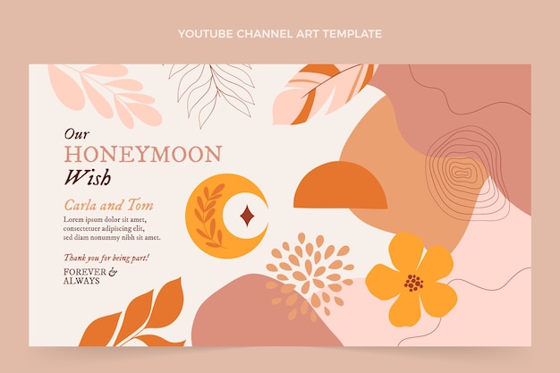 Arte de canal de youtube de luna de miel boho dibujado a mano