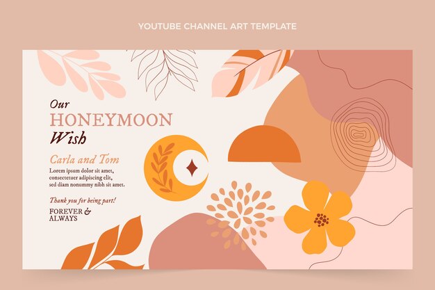 Arte de canal de youtube de luna de miel boho dibujado a mano