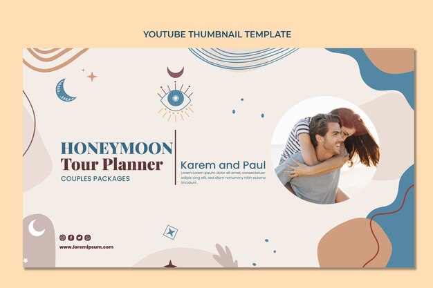 Arte de canal de youtube de luna de miel boho dibujado a mano