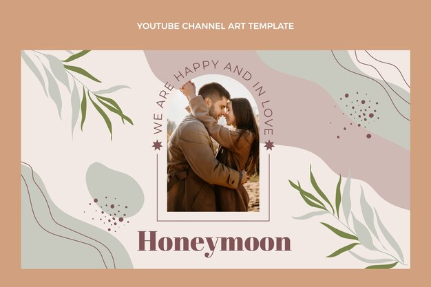 Arte de canal de youtube de luna de miel boho dibujado a mano