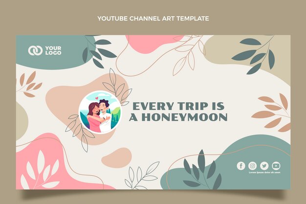 Arte de canal de youtube de luna de miel dibujado a mano