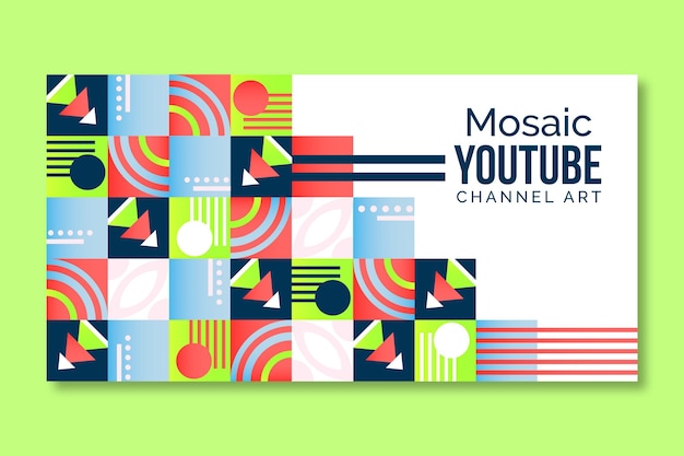 Arte del canal de youtube de mosaico degradado