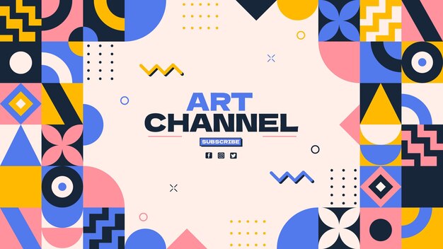 Arte del canal de youtube de mosaico plano