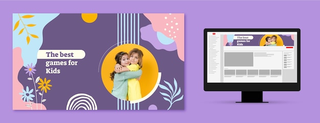 Arte de canal de Youtube para niños.