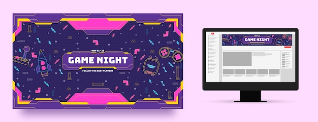 Arte del canal de YouTube de la noche del juego