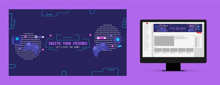 Vector gratuito arte del canal de youtube de la noche del juego