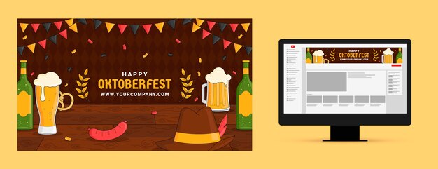 Arte de canal de youtube de oktoberfest dibujado a mano