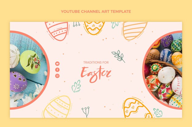 Arte de canal de youtube de pascua dibujado a mano