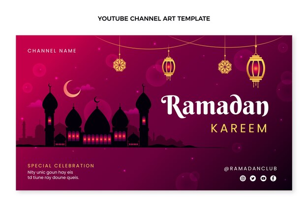 Arte del canal de youtube de ramadán degradado