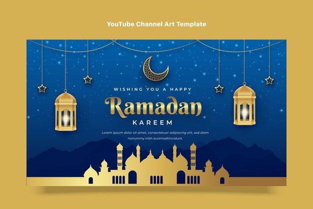 Arte del canal de youtube de ramadán degradado