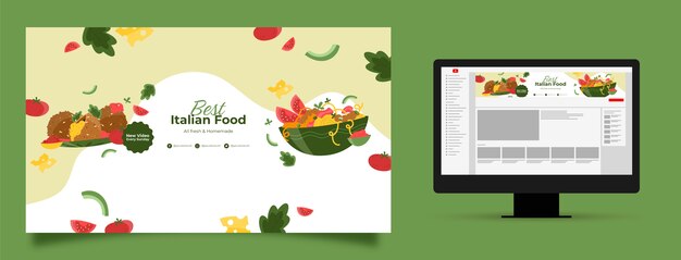 Arte del canal de youtube del restaurante italiano.