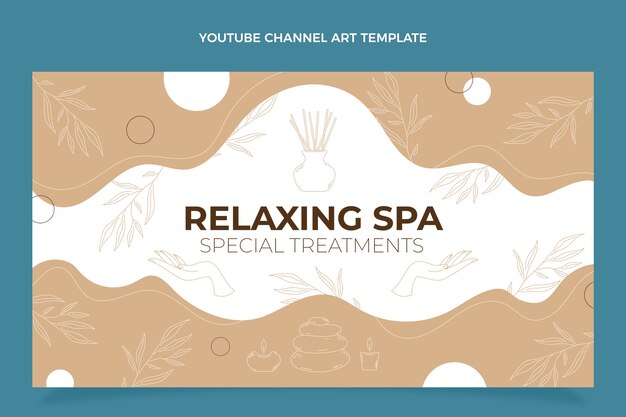 Arte de canal de youtube de spa relajante dibujado a mano