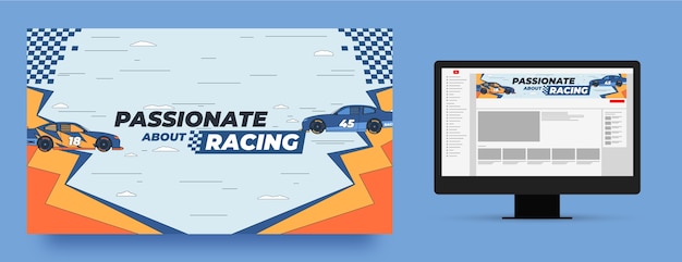 Arte del canal de youtube de Twitch para el campeonato de carreras de autos