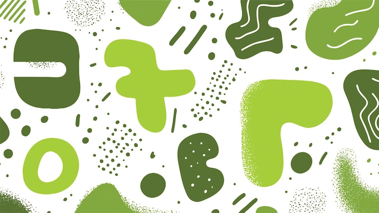Vector gratuito arte de garabateo abstracto verde