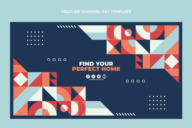 Arte geométrico abstracto del canal de youtube de bienes raíces