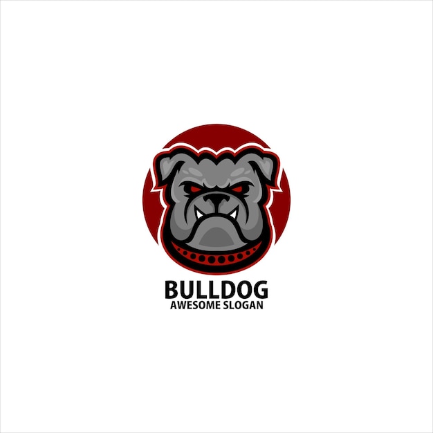 Vector gratuito arte de línea de diseño de logotipo de bulldog