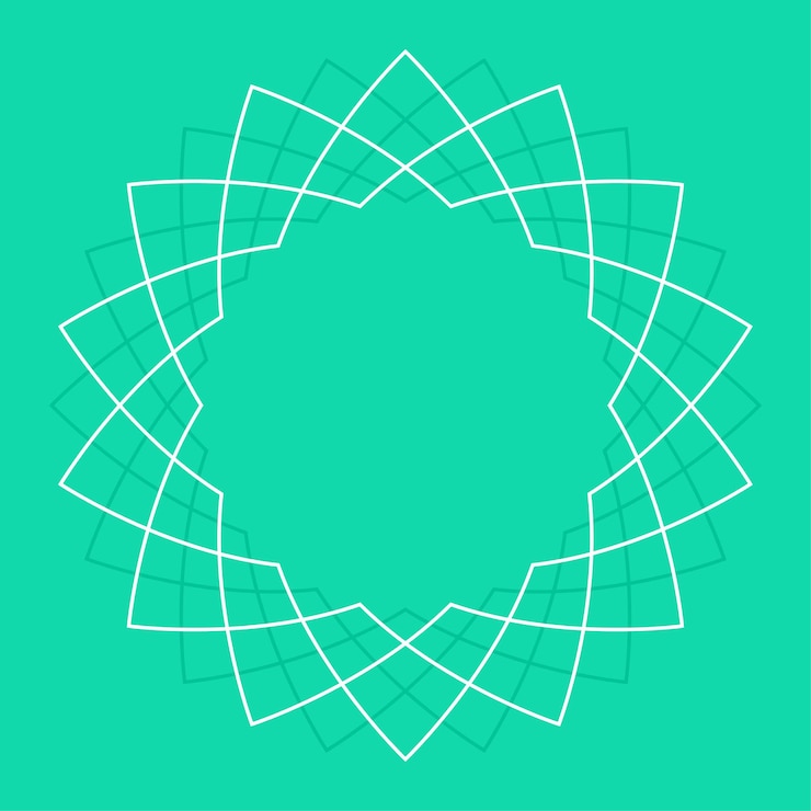 Vector gratuito arte línea simetría islámica diseño de marco redondo