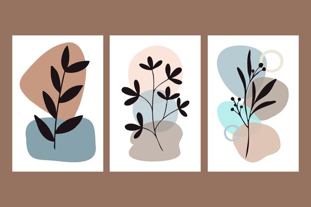 Arte de pared boho de diseño plano dibujado a mano
