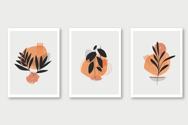 Arte de pared boho de diseño plano dibujado a mano